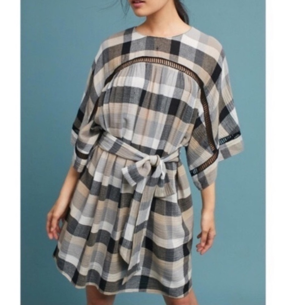 Anthropologie Maeve Plaid Tunic Dress